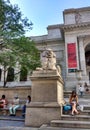 New York Public Library Main Branch, Stephen A. Schwarzman Building, Library Lion Patience, New York City, NY, USA