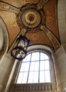 New York Public Library - Stephen A. Schwarzman Building, interior, dome ceiling and chandelier, New York, NY, USA