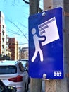 New york queens neighborhood loading zone sign Royalty Free Stock Photo