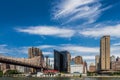 New york residential building by east river from roosevelt islan Royalty Free Stock Photo