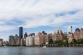 New york residential building by east river from roosevelt islan Royalty Free Stock Photo