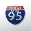 new york 95 route sign. Vector illustration decorative design