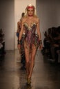 NEW YORK- SEPTEMBER 11: Model walks runway at the Blonds Collection for Spring/ Summer 2013 Royalty Free Stock Photo