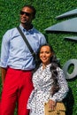 American professional basketball player Chris Bosh with his wife Adrienne Williams on the blue carpet before 2019 US Open final