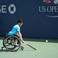 Argentinian wheelchair tennis player Gustavo Fernandez in action during US Open 2017 Wheelchair Men`s Singles semifinal