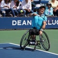 Argentinian wheelchair tennis player Gustavo Fernandez in action during US Open 2017 Wheelchair Men`s Singles semifinal