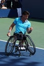 Argentinian wheelchair tennis player Gustavo Fernandez in action during US Open 2017 Wheelchair Men`s Singles semifinal