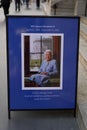 Book of condolences for Her Majesty Queen Elizabeth II located inside of St. Thomas Church on 5th Avenue in Manhattan Royalty Free Stock Photo