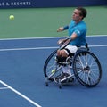 British professional wheelchair tennis player Gordon Reid in action during US Open 2017 Wheelchair Men`s Singles semifinal