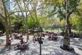 Columbus Park with people playing Chinese chess in New York Royalty Free Stock Photo