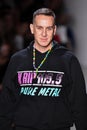 Designer Jeremy Scott walks the runway for Jeremy Scott during NYFW