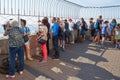 Empire State Building observation deck with people in New York Royalty Free Stock Photo