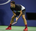 Grand Slam champion Roger Federer of Switzerland during his US Open 2017 quarterfinal match