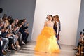 Models walk the runway finale for Bibhu Mohapatra during New York Fashion Week