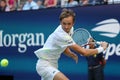 Professional tennis player Daniil Medvedev of Russia in action during the 2019 US Open quarter-final match