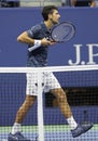 13-time Grand Slam champion Novak Djokovic of Serbia celebrates victory after his 2018 US Open semi-final match Royalty Free Stock Photo