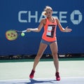 Ukrainian junior tennis player Marta Kostyuk in practice during US Open 2017 Royalty Free Stock Photo
