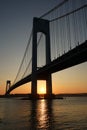 Verrazano Bridge at sunset in New York
