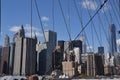 New york skyline brooklyn bridge buildings highrise tower city center business Royalty Free Stock Photo