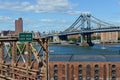 New York Skyline from Brooklyn Bridge Royalty Free Stock Photo