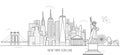 New York skyline line art style Royalty Free Stock Photo