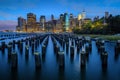 New York skyline. Lower Manhattan view over the East River. Royalty Free Stock Photo