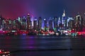 New york skyline night new jersey side high defintion contrast 2016 Royalty Free Stock Photo