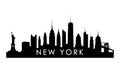 New York skyline silhouette. Royalty Free Stock Photo