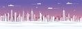 New York skyline silhouette in paper cut style