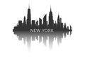 New york skyline silhouette with reflection Royalty Free Stock Photo