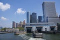 New York Skyline, from Staten Island Ferry Royalty Free Stock Photo