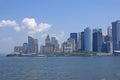 New York Skyline, from Staten Island Ferry Royalty Free Stock Photo