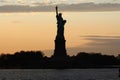 background for postcard Statue of Liberty in New York city Royalty Free Stock Photo