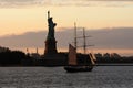 background for postcard Statue of Liberty in New York city Royalty Free Stock Photo