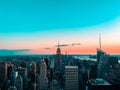 New York skyline at Sunset