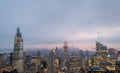 New York skyline from the top of  The rock observation deck in Rockefeller center at night Royalty Free Stock Photo