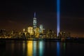 New York skyline with Tribute in Lights Royalty Free Stock Photo