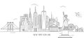 New York skyline line art style Royalty Free Stock Photo