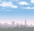 New York Skyline. Vector USA landscape. Cityscape in the early morning.