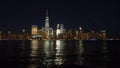 New York Skylines at Night Royalty Free Stock Photo