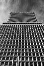 New York Skyscraper Frontage - Imposing Edifice in black and white