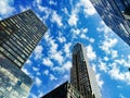 New York Skyscrapers against a dramatic blue sky Royalty Free Stock Photo
