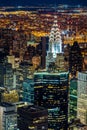 New York skyscrapers at night Royalty Free Stock Photo