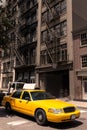 New York Soho buildings yellow cab taxi NYC USA Royalty Free Stock Photo