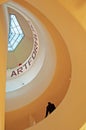 New York: spiral ramp and trasparent dome of Guggenheim Museum on September 17, 2014