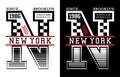 New York typography vintage, for t-shirt and apparel, emblem, vectors