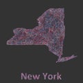 New York state line art map Royalty Free Stock Photo