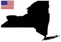 New York State map with USA flag - state in the northeastern United States Royalty Free Stock Photo