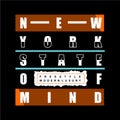 New york , state of mind abstract graphic vector illustration denim vintage Royalty Free Stock Photo