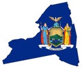 New York State Outline Map and Flag